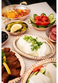 Resim Bakır Sunum Tabağı 1 Adet Metalik 