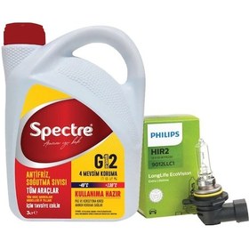 Resim Spectre Philips 9012 Hır2 Far Ampul + Spectre -40 Derece Kırmızı Antifriz 