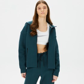 Resim Nike Sportswear Tech Fleece Windrunner Kadın Yeşil Eşofman Üstü 