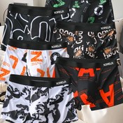 Resim 6 Erkek Katı Renk Baskılı Spor İç Çamaşırı Seti, Nefes Alabilir ve Rahat Şortlar, Erkekler için Şık ve Basit Kutu Şortları, Bedenler: S, M, L, XL, XXL. 