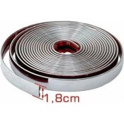 Resim HMNL 18 mm 3D Dekoratif Krom Nikelaj Şerit Çıta Panjur Kalın Şerit 13 Metre 