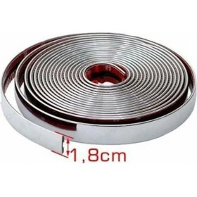Resim HMNL 18 mm 3D Dekoratif Krom Nikelaj Şerit Çıta Panjur Kalın Şerit 14 Metre 
