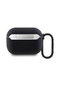 Resim Airpods Pro 2 Uyumlu Kılıf Bmw Lisanslı Pu Deri Mavi Beyaz Çizgili Metal Logolu Siyah 