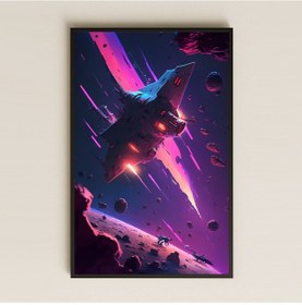Resim Uzay Savaş Gemisi Ve Asteroit Alanı Temalı Pleksi Tablo - Bilimkurgu Aksiyon Dekoru 