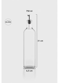 Resim Renga Voca 750 Ml Metal Kapaklı Tıpalı Cam Yağlık 151008 Gümüş 