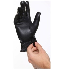 Resim Erkek Hakiki Deri Eldiven (546800477) Siyah 