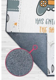 Resim Homshtag Üçüncü Oyuncu Geldi Beyaz Renk Çocuk Odası Halısı Minimal Çocuk Halısı Çok Renkli 