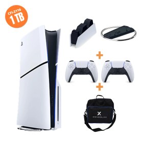 Resim Sony PS5 Slim Standart (CFI-2116) 1TB Tek Kol Şarj İstasyonu Dikey Stand ConsoleX Çanta 