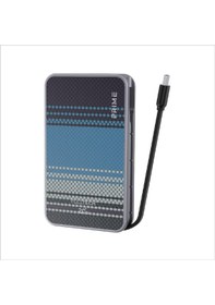 Resim 20w Dahili Type-c Kablolu 10.000 Mah Karbon Kaplı Stil Powerbank siyah 