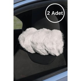Resim Daisy Kürk Boyun Yastığı Gri 2 Adet 