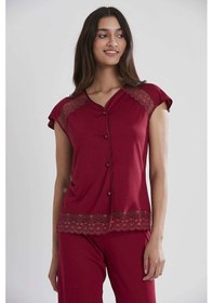 Resim Pierre Cardin 6'lı Penye Modal Gecelik Sabahlık Çeyiz Seti 5025 Bordo 001 