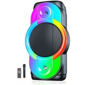 Resim Subzero 12 İnç Woofer Taşınabilir Mikrofonlu Karaoke Rgb Ledli Büyük Boy Bluetooth Parti Hoparlörü 