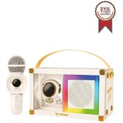 Resim Torima Kıdmıc-06 Beyaz Rgb Astronot Figürlü Mikrofonlu Karaoke Bluetooth Hoparlör 