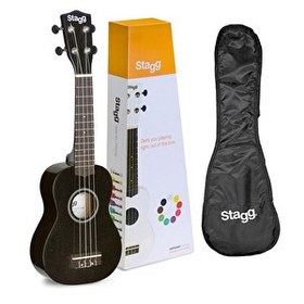 Resim Stagg US-NIGHT Siyah Soprano Ukulele - Çanta 