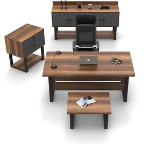 Resim L'occi Concept March Abcd Metal Ofis Masa Sehpa Keson Konsol Büro Masa Takımı Barok-antrasit 