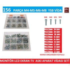 Resim Metrik Vida Seti 156 Parça Lcd -Tv Askı Aparat Montaj Vidaları 