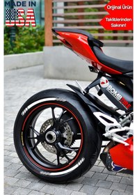 Resim Motorsiklet Scooter Atv Bisiklet Jant Lastik Şeriti 4 Adet 2.5 Cm Beyaz Motor Şeriti Made In Usa 