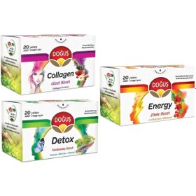Resim Doğuş 3'lü Fırsat Paketi Collagen - Detox - Energy Süzen Poşet Çay 3x20'li 