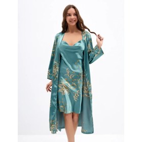 Resim Anbelli Ev Bornozu Ve Gece Gömleği 366896458 Turkuaz 