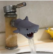 Resim Hangfox Çocuklar İçin Kartoon Köpekbalığı Desenli Ellik Su Fıskiyesi Uzatıcı, Su Sızıntısı Önleyici, Ellerini Yıkamaya Yardımcı Alet 