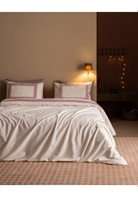 Resim Madame Coco Mila Çift Kişilik %100 Pamuk Nakışlı Yıkamalı Nevresim Takımı - Ekru 8684427296394 Ekru 