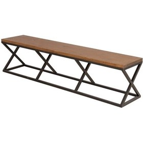 Resim Ahşap Bank Bahçe Balkon Bankı Metal Ayaklı Sağlam Bank Ahşap 