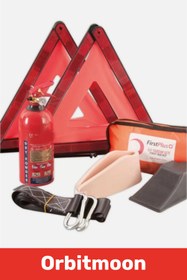 Resim Orbitmoon Uyumlu TSE Belgeli Bez Çantalı Üçgen Trafik Seti Karayollarına Uygun Araba İlk Yardım Üçgeni 