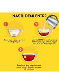 Resim Lipton Doğu Karadeniz Bergamot Aromalı Bardak Süzen Poşet Siyah Çay 100'lü Paket 