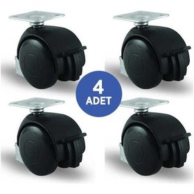Resim 4 Adet Ec01Mkm50F. Oynak Tablalı Frenli Mobilya Tekerleği Sehpa 