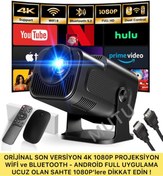 Resim MUTU HY320 ORİJİNAL 4K 1080P Taşınabilir Projeksiyon Son Versiyon Android Wifi BT Akıllı Sinema Projektör 