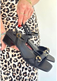 Resim Lanina Siyah Cilt Topuklu Ayakkabı Siyah 