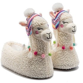 Resim Lama Kadın Hayvanlı Panduf Beyaz 36/41 B Beyaz 