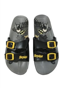Resim Batman Erkek Çocuk Lisanslı Siyah Gri Yazlık Terlik Ayarlamalı 