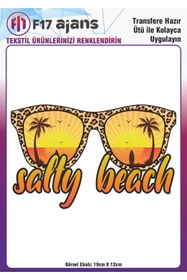 Resim F17 Ajans Ütü Ile Yapışan Tekstil Dtf Baskı Görseli Salty Beach Gözlük 