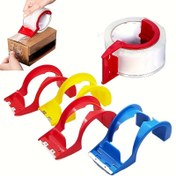 Resim Elle Yapılan Bant Dağıtıcısı Demir Dişlerle - Elektrik Gerektirmez, Hassas Kesim için Ergonomik Sap, 4 Renk (Kırmızı/Sarı/Mavi/Yeşil) - Ofis ve Ev Kullanımı için Dayanıklı Plastik Ambalaj Bant Tutucu, Bant Kesme | El Tipi Dağıtıcı | Elektrik Gerekmez, Paketleme Bant Dağıtıcısı 
