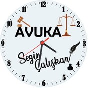 Resim Avukata Hediye Isimli Ofis Cam Duvar Saati 