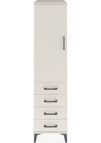 Resim Kronos Dolap Tek Raflı 4 Çekmeceli Tek Askılı 44x59x182 Aytaşı-aytaşı Antrasit 