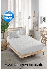 Resim Ely Parker Alez Takımı Sıvı Geçirmez Alez+Yastık Alezi 3 Parça %100 Mikrofiber Kapitoneli ELYASYL00 Beyaz 