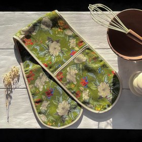 Resim Sertex Home Yeşil Çiçek Desenli Fırın Eldiveni 