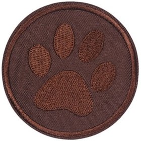 Resim Aplike Ütü İle Yapışan Koyu Kahve Pati Arma 5 cm 