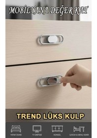 Resim Lüks Trend 32 Mm 4 Adet Mobiya Yatak Odası Tv Ünitesi Konsol Çocuk Ve Genç Odası Kulp Krom 