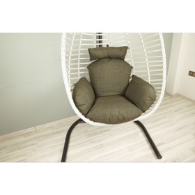 Resim KalyonHome Capri Rattan Tek Kişilik Bahçe Salıncağı Bahçe Mobilyası Balkon Salıncağı 