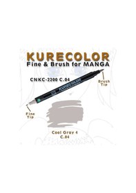 Resim Zig Kurecolor Fine & Brush For Manga Çizim Kalemi C.4 Cool Grey 