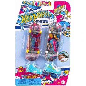 Resim HXL17 Hot Wheels Skate Retro Temalı Ikili Parmak Kaykay ve Ayakkabı Paketi 