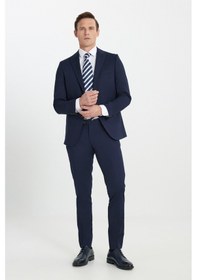 Resim AC&Co / Altınyıldız Classics Erkek Lacı Ekstra Slim Fit Dar Kesim Kırlangıç Yaka Takım Elbise Lacı 