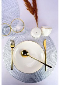 Resim Digithome 6 Lı Amerikan Servisi Supla Yuvarlak Gümüş Acr-004 C320.33 Gümüş 