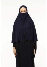 Resim Altobeh Hazır Türban Peçeli Pratik Eşarp Tesettür Nikaplı Hijab - Namaz Örtüsü Sufle 3xl - Lacivert Lacivert 