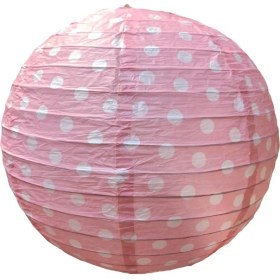 Resim Depposite Kağıt Fener (Pembe Puantiyeli) 