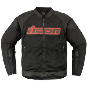 Resim Icon Overlord 3 Mesh Korumalı Motosiklet Montu Siyah Koyu Gri 