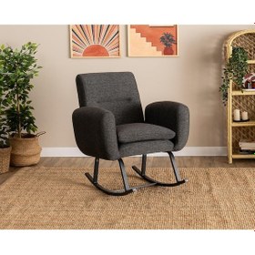 Resim Pafu Kono Tv / Dinlenme / Baba / Emzirme Koltuğu Sallanan Sandalye - Keten Koyu Gri 